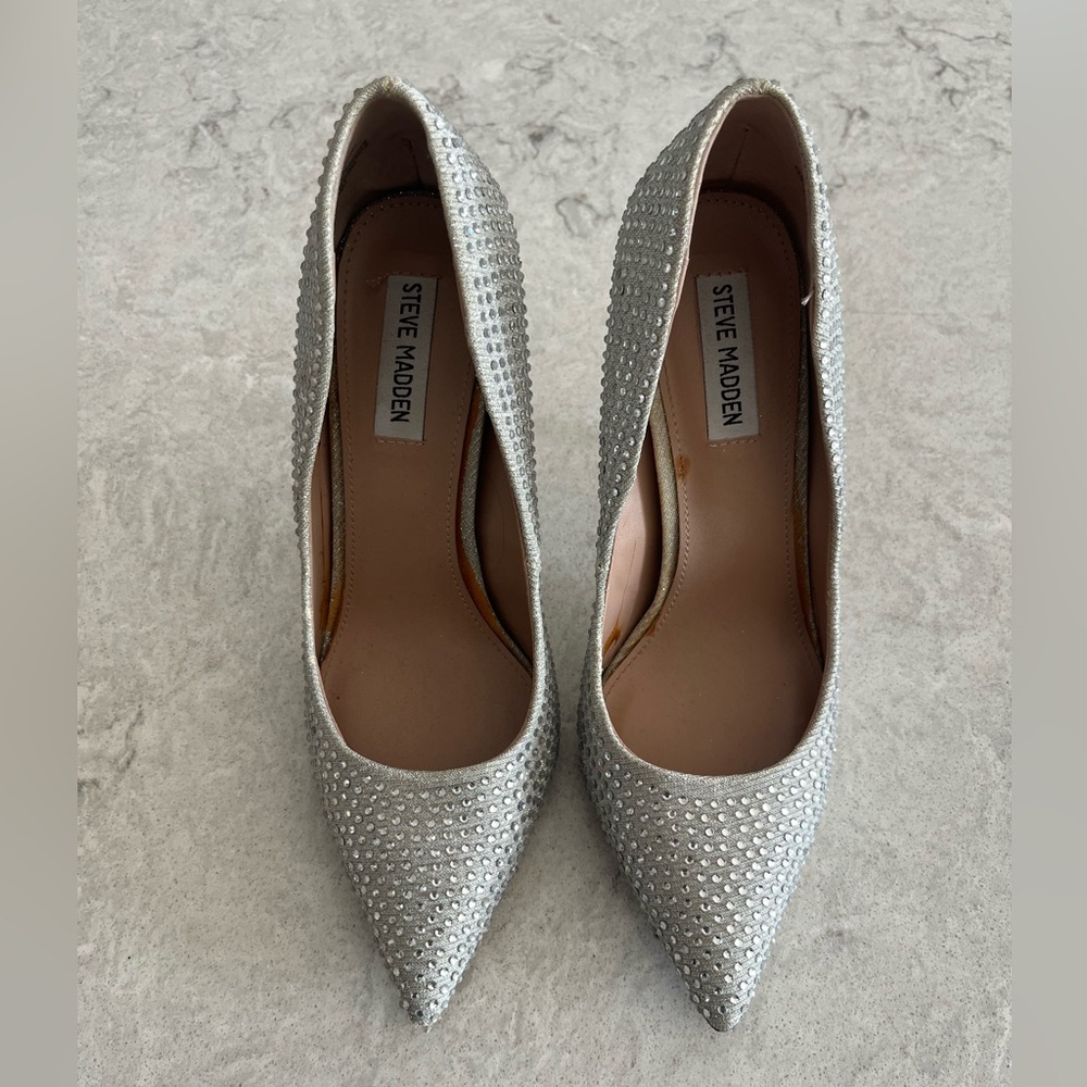 Steve Madden Sparkling Silver Heels